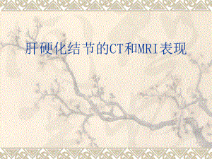 肝硬化结节的CT和MRI表现课件.ppt