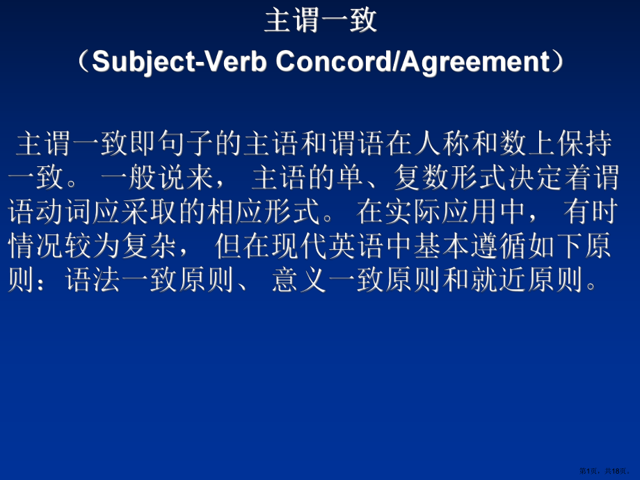 英语语法详解主谓一致语法课件.ppt_第1页