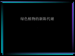 绿色植物的新陈代谢正式版课件.ppt