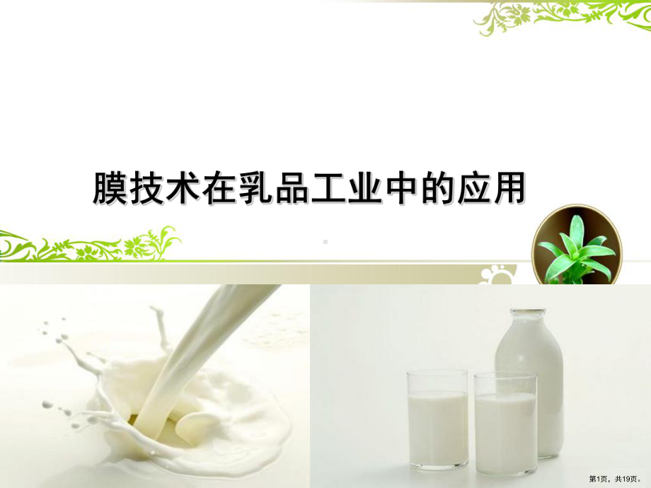 膜技术在乳品工业中的应用(案例)课件.ppt_第1页