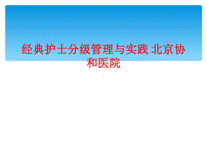 经典护士分级管理与实践北京协和医院课件.ppt