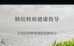 肺结核病健康指导课件.ppt