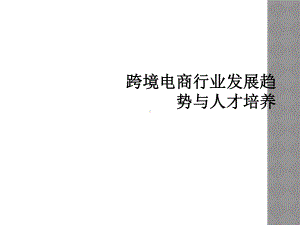 跨境电商行业发展趋势与人才培养课件.ppt