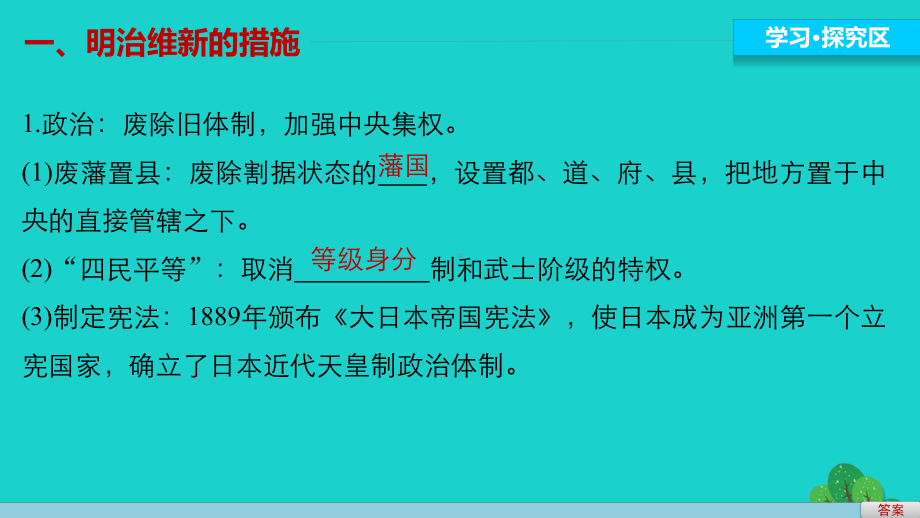 工业文明冲击下的改革学案17日本近代化的起航-明治维新(二)课件.ppt_第3页