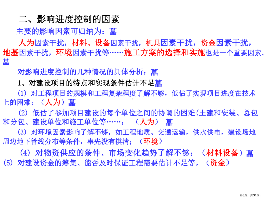 进度控制概念二、影响进度控制的因素三、工程项目进度控...课件.ppt_第3页