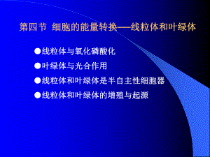 细胞的能量转换──线粒体和叶绿体0课件.ppt