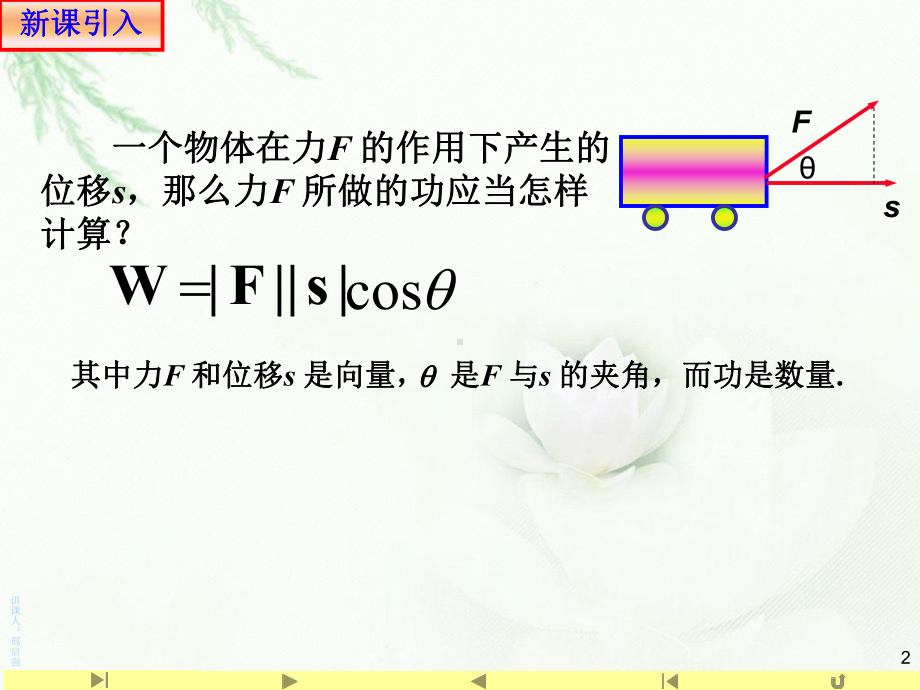 6.2.4 向量数量积—山东省teng州市第一中学人教版高中数学新教材必修第二册课件(共19张PPT).ppt_第2页