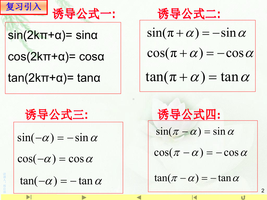 5.3三角函数的诱导公式2(共19张PPT) 课件—山东省teng州市第一中学人教版高中数学新教材必修第一册.ppt_第2页