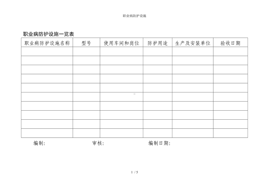 职业病防护设施参考模板范本.doc_第1页