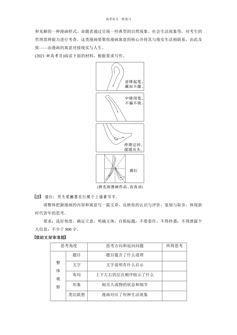 高考语文一轮复习 审题立意训练 3　漫画作文-读懂漫画联系现实.docx_第2页