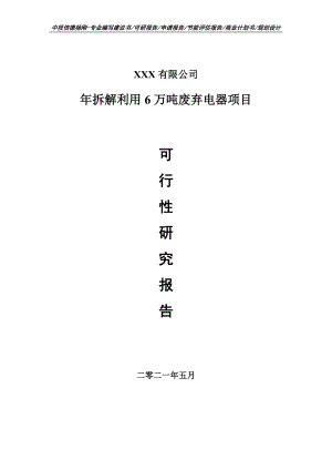 年拆解利用6万吨废弃电器可行性研究报告申请建议书.doc