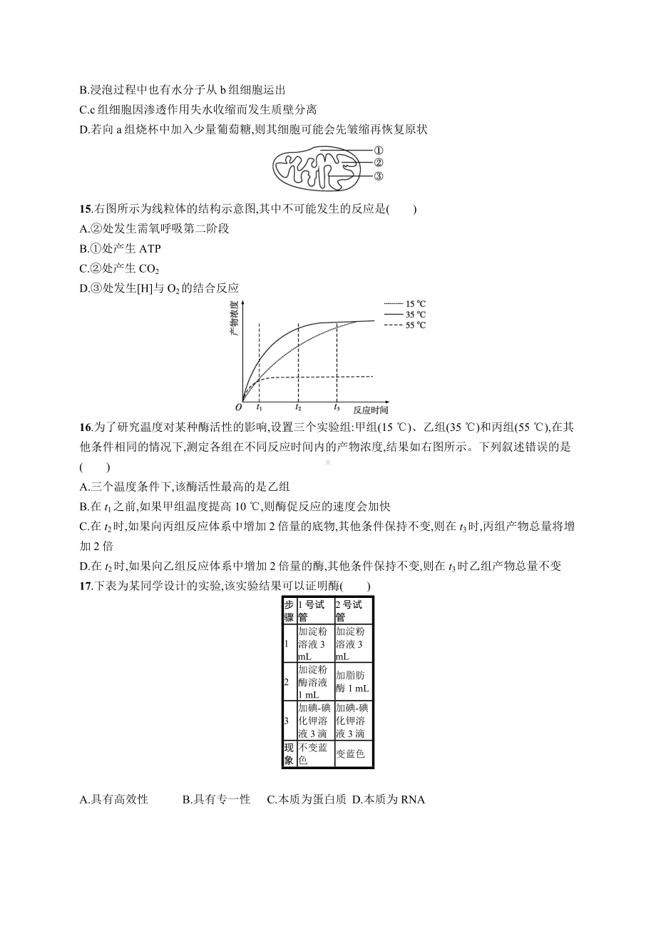 2023年高中生物学业水平考试模拟试卷(三)（含答案）.docx_第3页