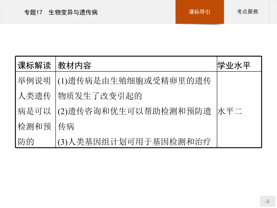 2023年高中生物学业水平考试复习 专题17　生物变异与遗传病.pptx_第2页