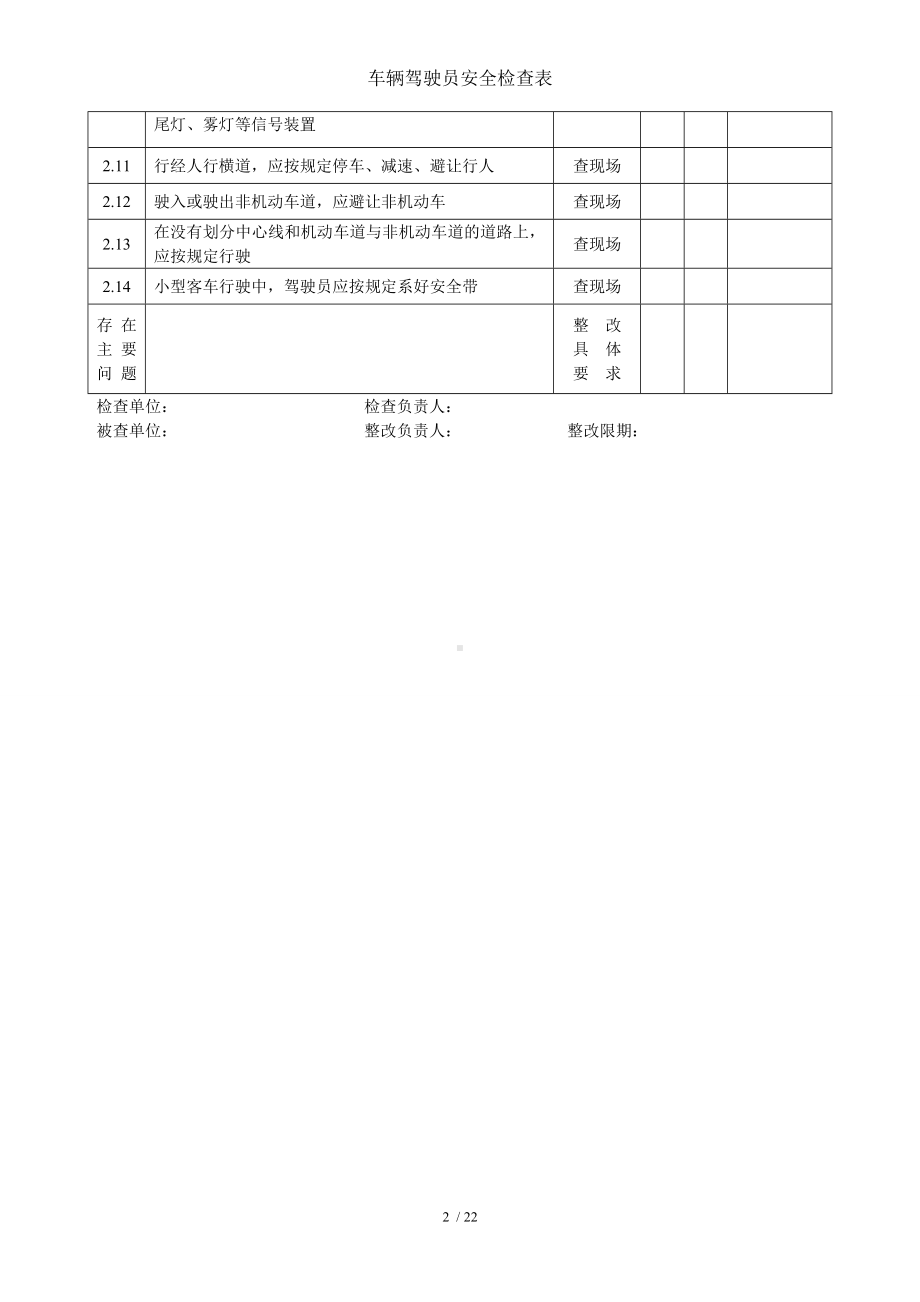 车辆驾驶员安全检查表参考模板范本.doc_第2页