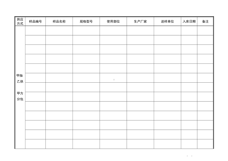 材料设备样品入库台帐工程名称参考模板范本.doc_第2页