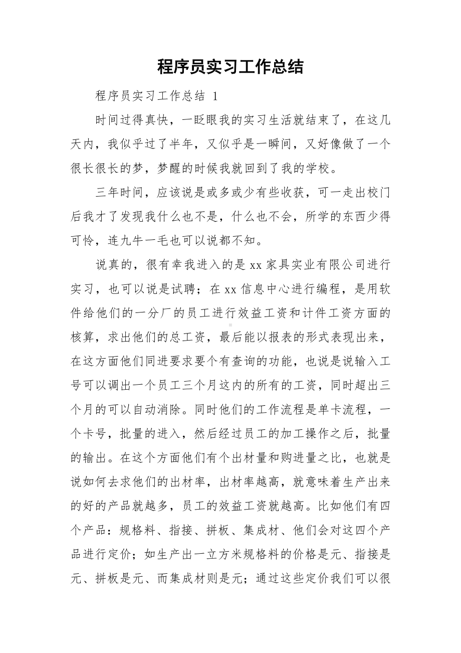 程序员实习工作总结.doc_第1页