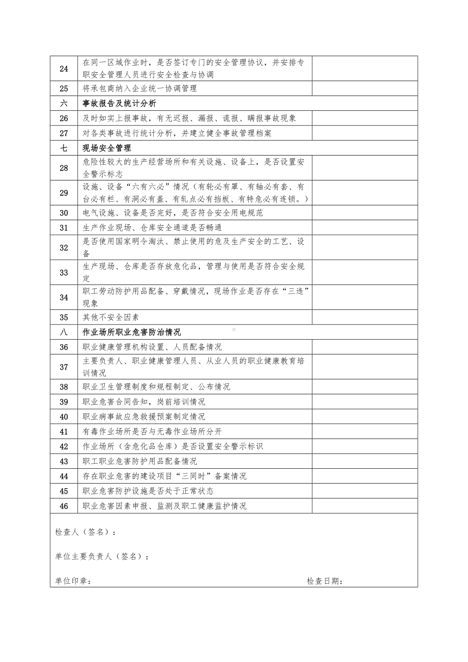 非化工企业安全生产自查表参考模板范本.doc_第2页