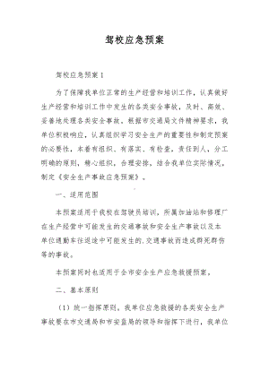 驾校应急预案.docx