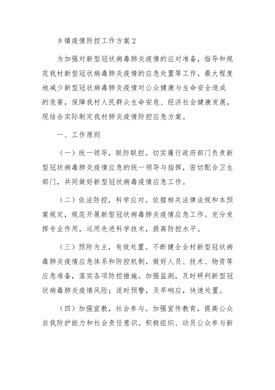 乡镇疫情防控工作方案.docx_第3页