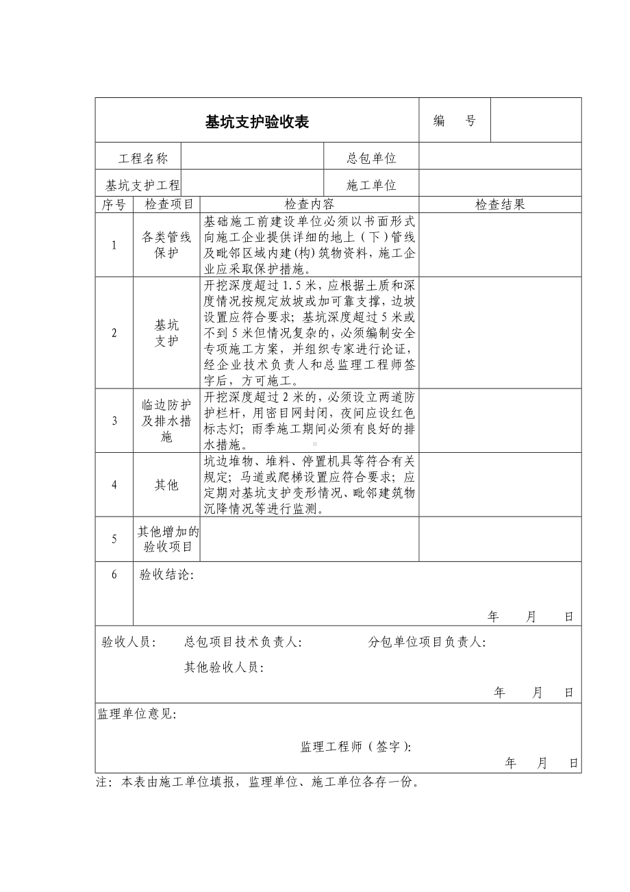 基坑支护验收表参考模板范本.doc_第1页