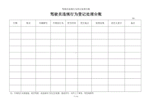 驾驶员违规行为登记处理台账参考模板范本.doc