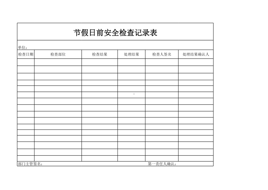 节假日前安全检查记录表参考模板范本.xls_第1页