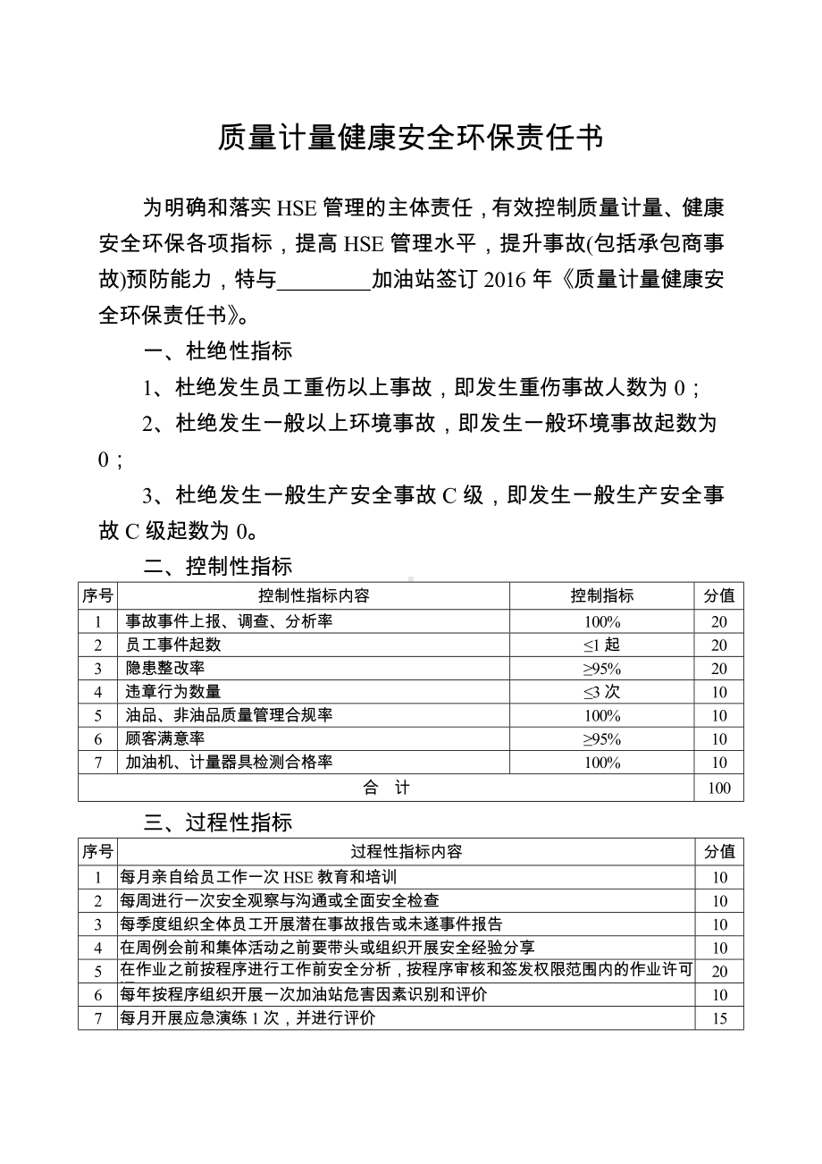 健康安全环保责任书(油站经理与公司签定)参考模板范本.doc_第1页