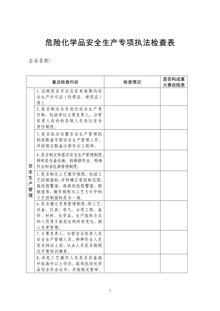 危险化学品安全生产专项执法检查重点内容及要求参考模板范本.doc_第3页