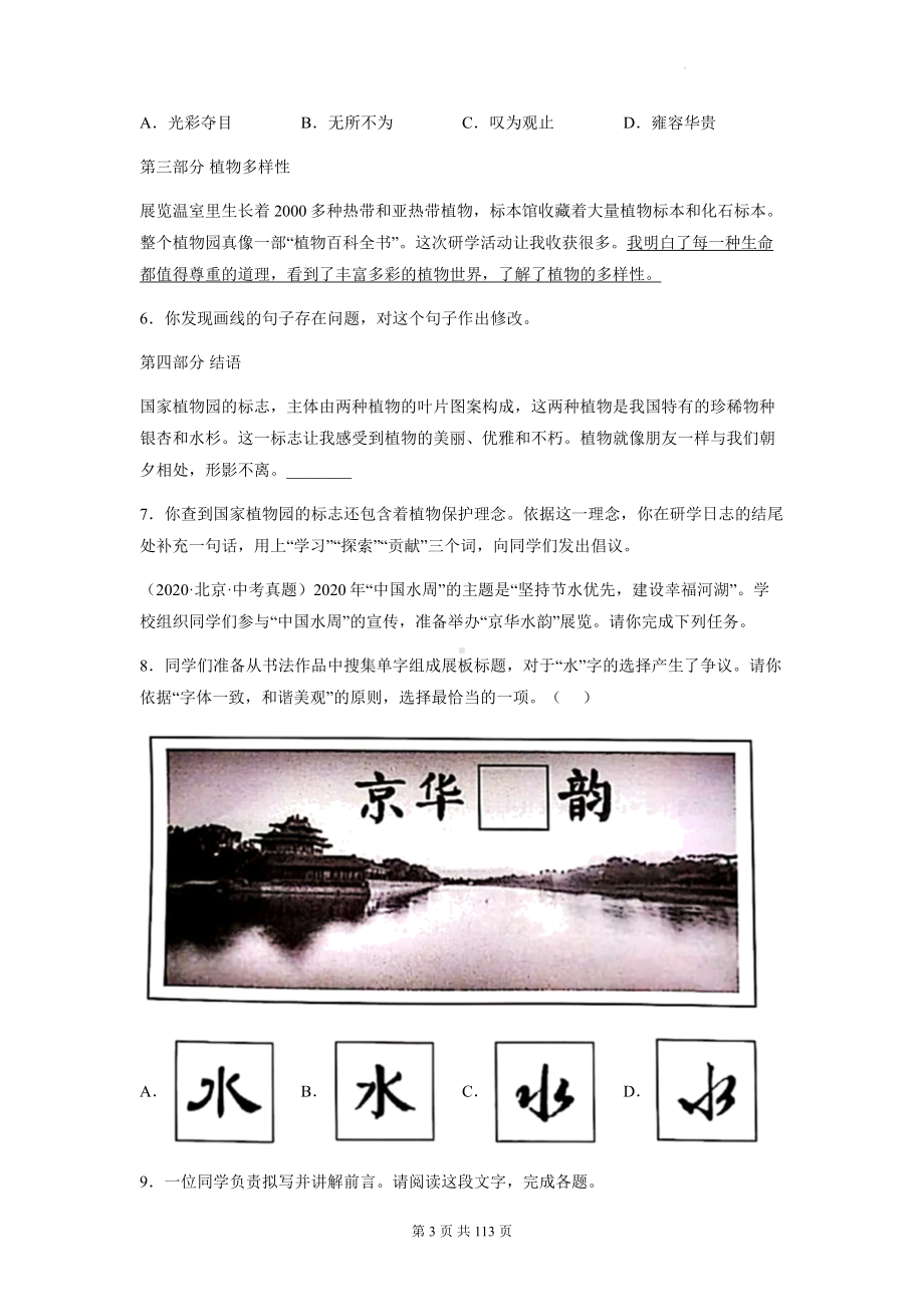 2023年中考语文一轮复习：字词知识 专项练习题汇编（含答案解析）.docx_第3页