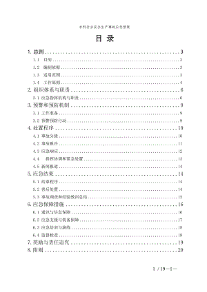 水利行业安全生产事故应急预案参考模板范本.doc