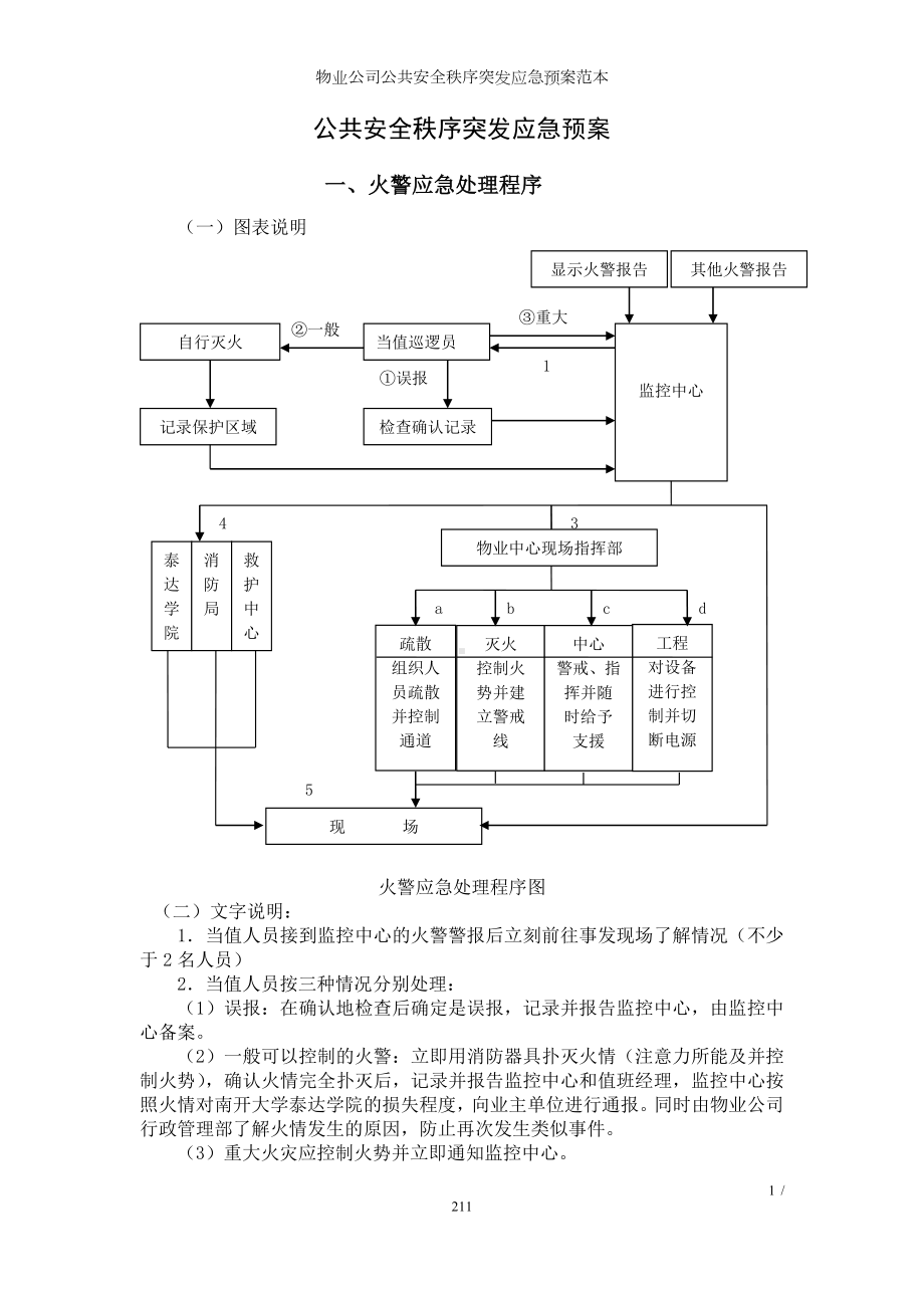 物业公司公共安全秩序突发应急预案范本参考模板范本.doc_第1页