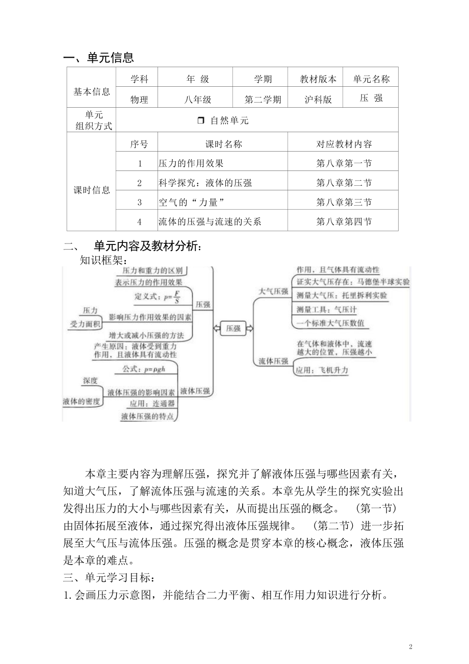 [信息技术2.0微能力]：中学八年级物理下（第八章）压力的作用效果-中小学作业设计大赛获奖优秀作品[模板]-《义务教育物理课程标准（2022年版）》.docx_第2页