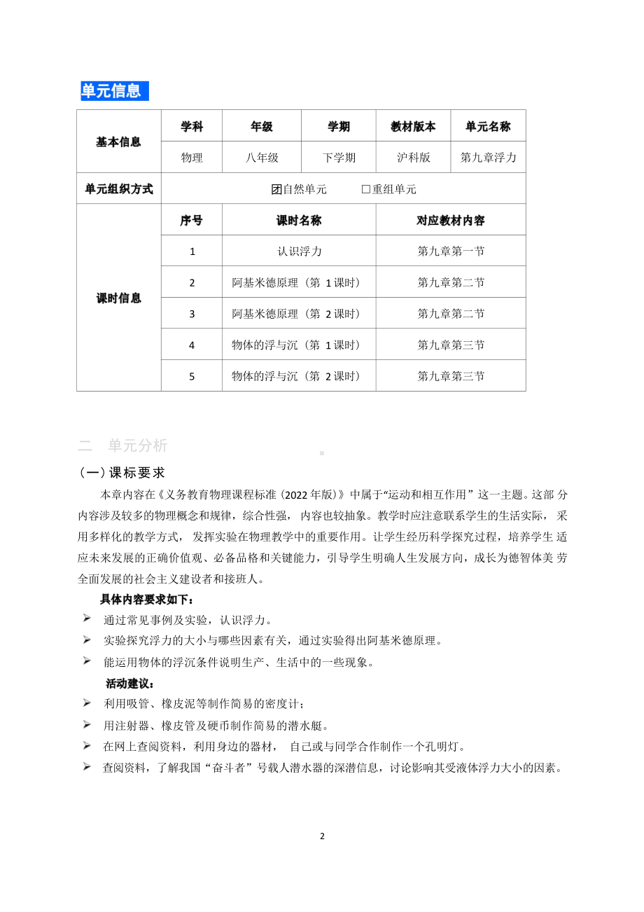 [信息技术2.0微能力]：中学八年级物理下（第九章）物体的浮与沉-中小学作业设计大赛获奖优秀作品[模板]-《义务教育物理课程标准（2022年版）》.pdf_第2页