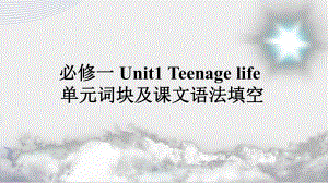 Unit1 Teenage life单元词块及课文语法填空 ppt课件-新人教版(2019新版)《高中英语》必修第一册.pptx