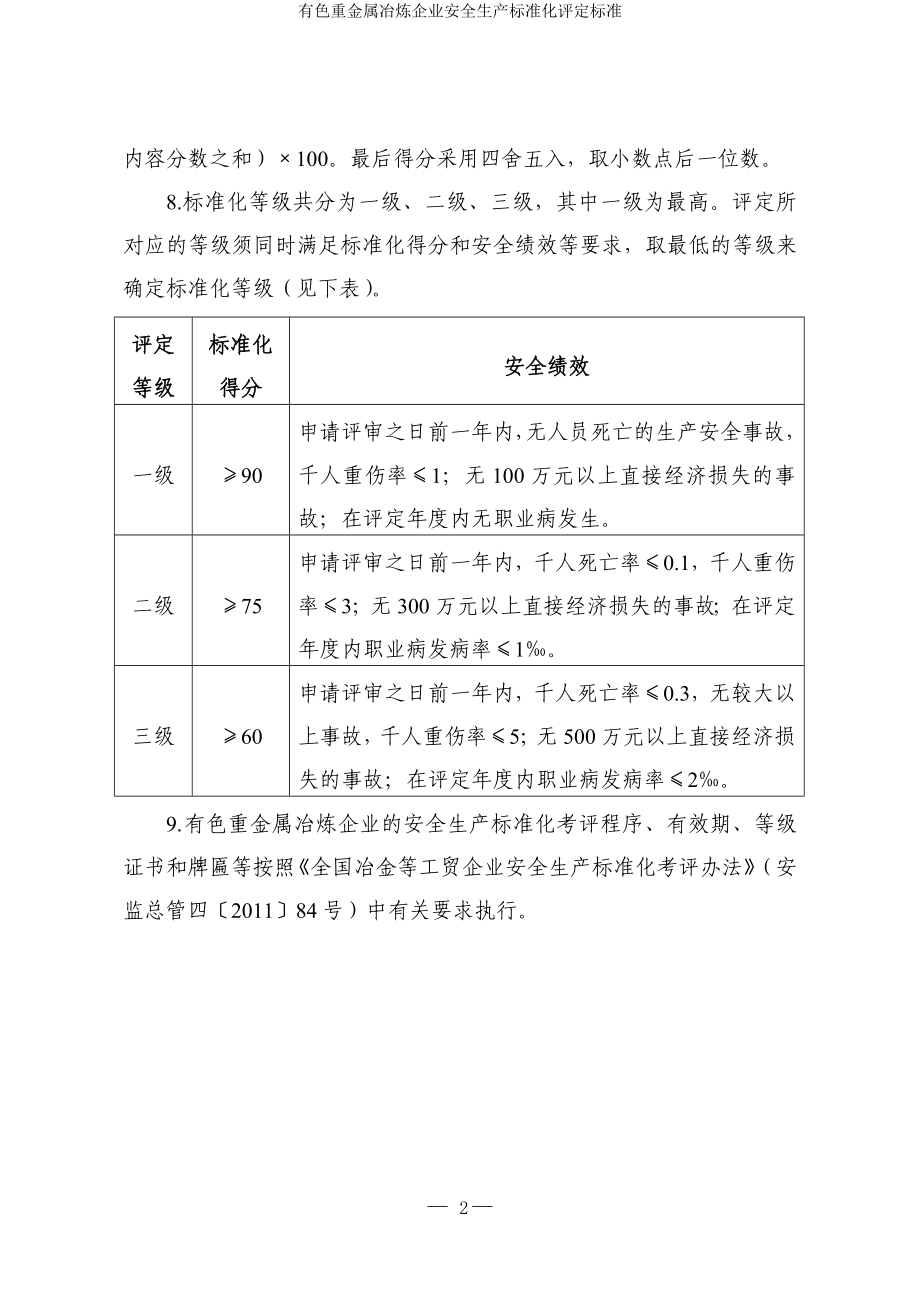 有色重金属冶炼企业安全生产标准化评定标准参考模板范本.doc_第2页