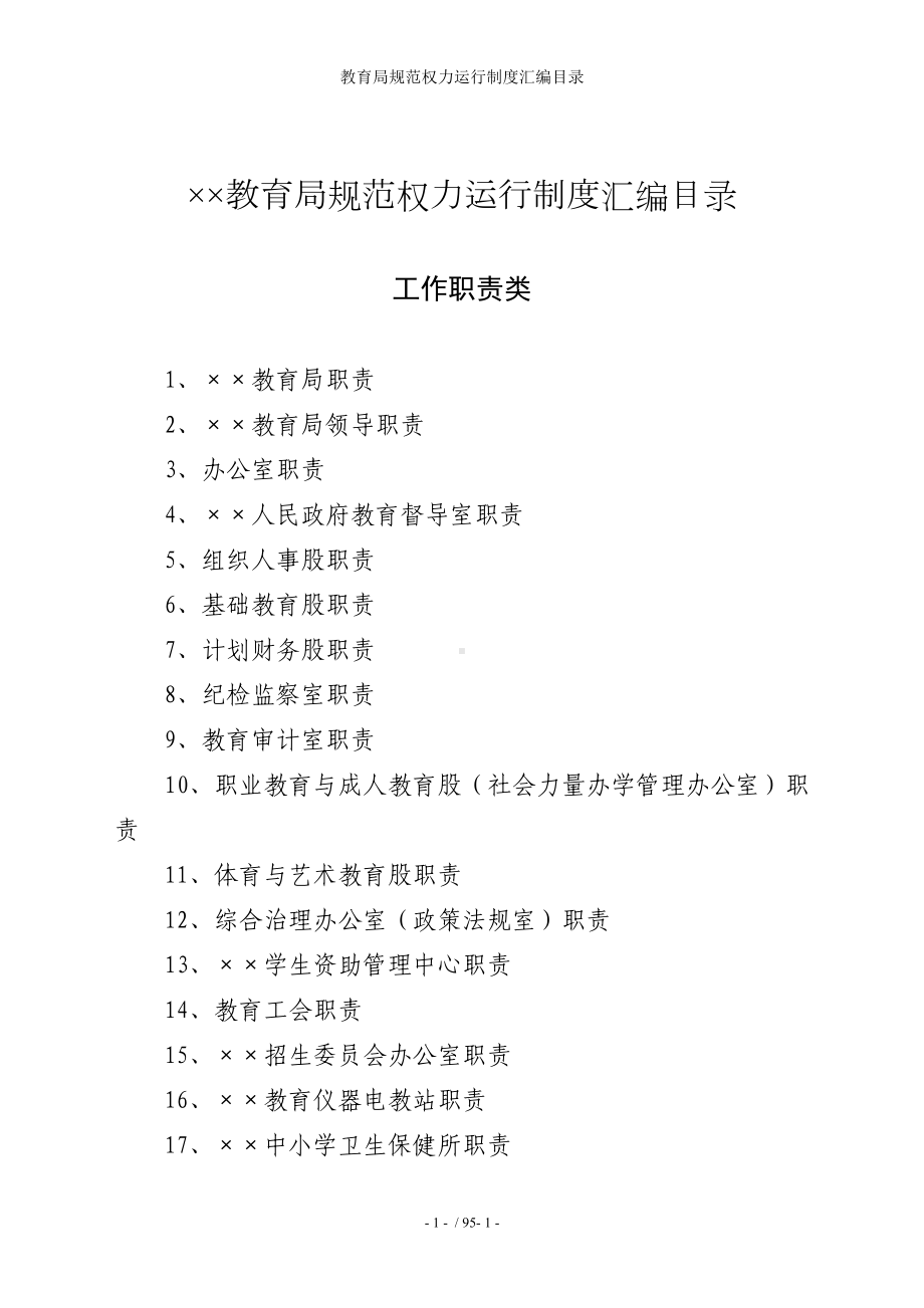 教育局规范权力运行制度汇编目录参考范本.doc_第1页