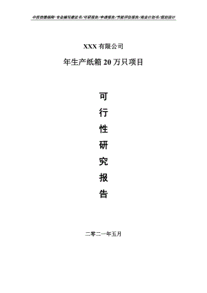 年生产纸箱20万只项目申请报告可行性研究报告.doc