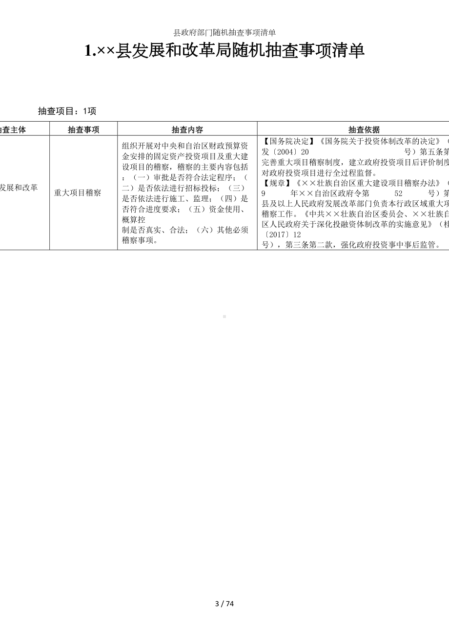 县政府部门随机抽查事项清单 参考范本.doc_第3页