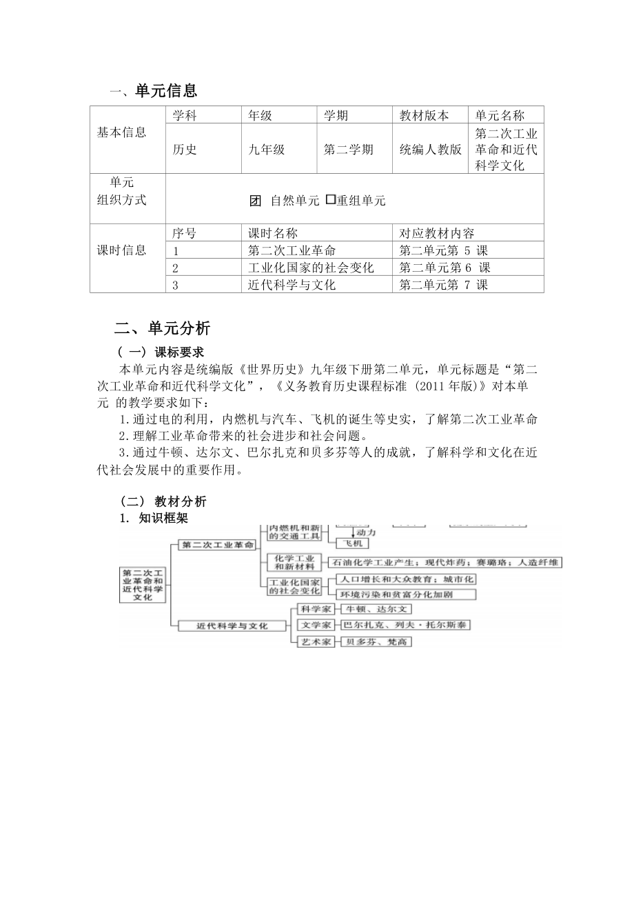 [信息技术2.0微能力]：中学九年级历史下（第二单元）近代科学与文化-中小学作业设计大赛获奖优秀作品-《义务教育历史课程标准（2022年版）》.docx_第2页