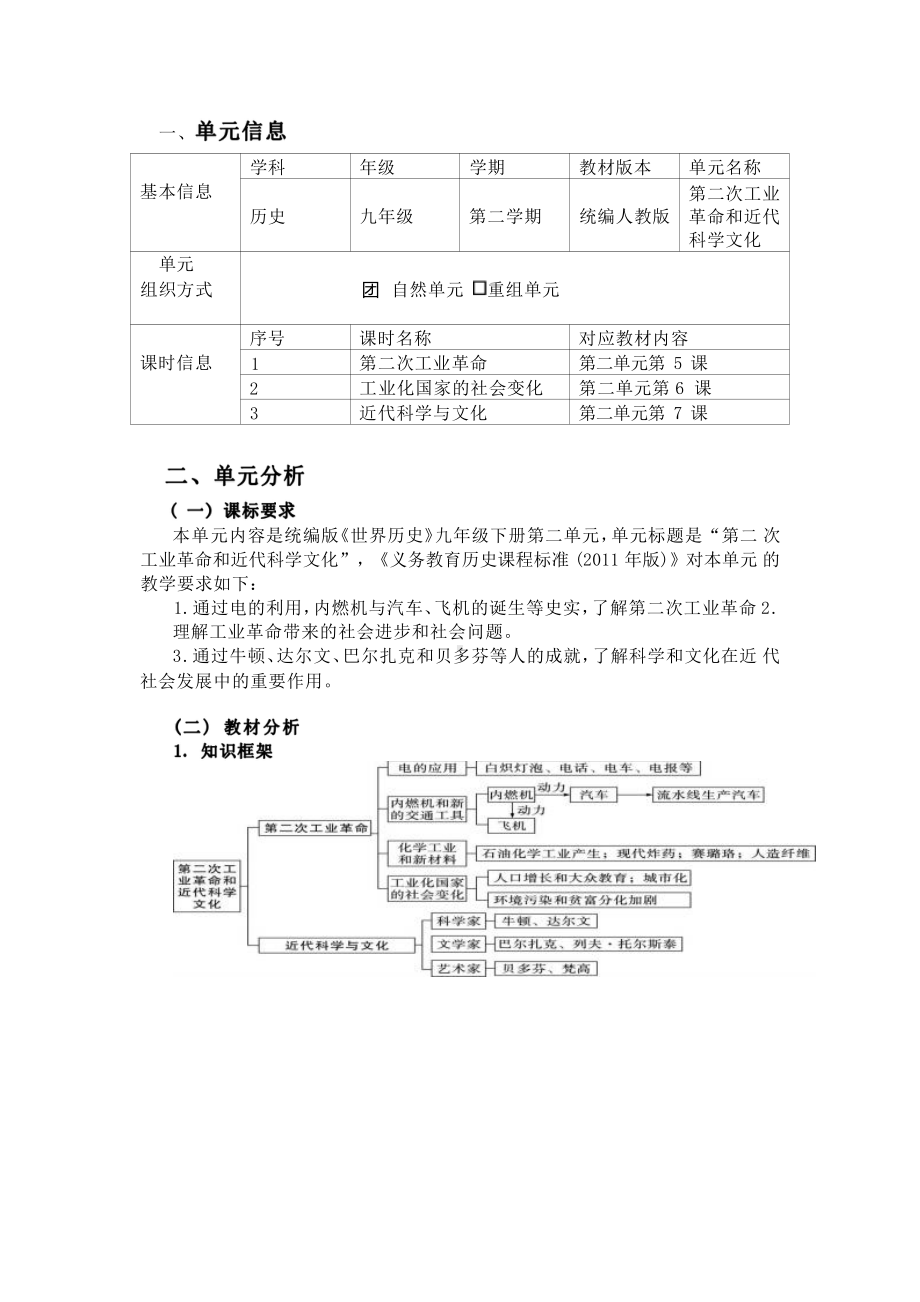 [信息技术2.0微能力]：中学九年级历史下（第二单元）近代科学与文化-中小学作业设计大赛获奖优秀作品-《义务教育历史课程标准（2022年版）》.pdf_第2页