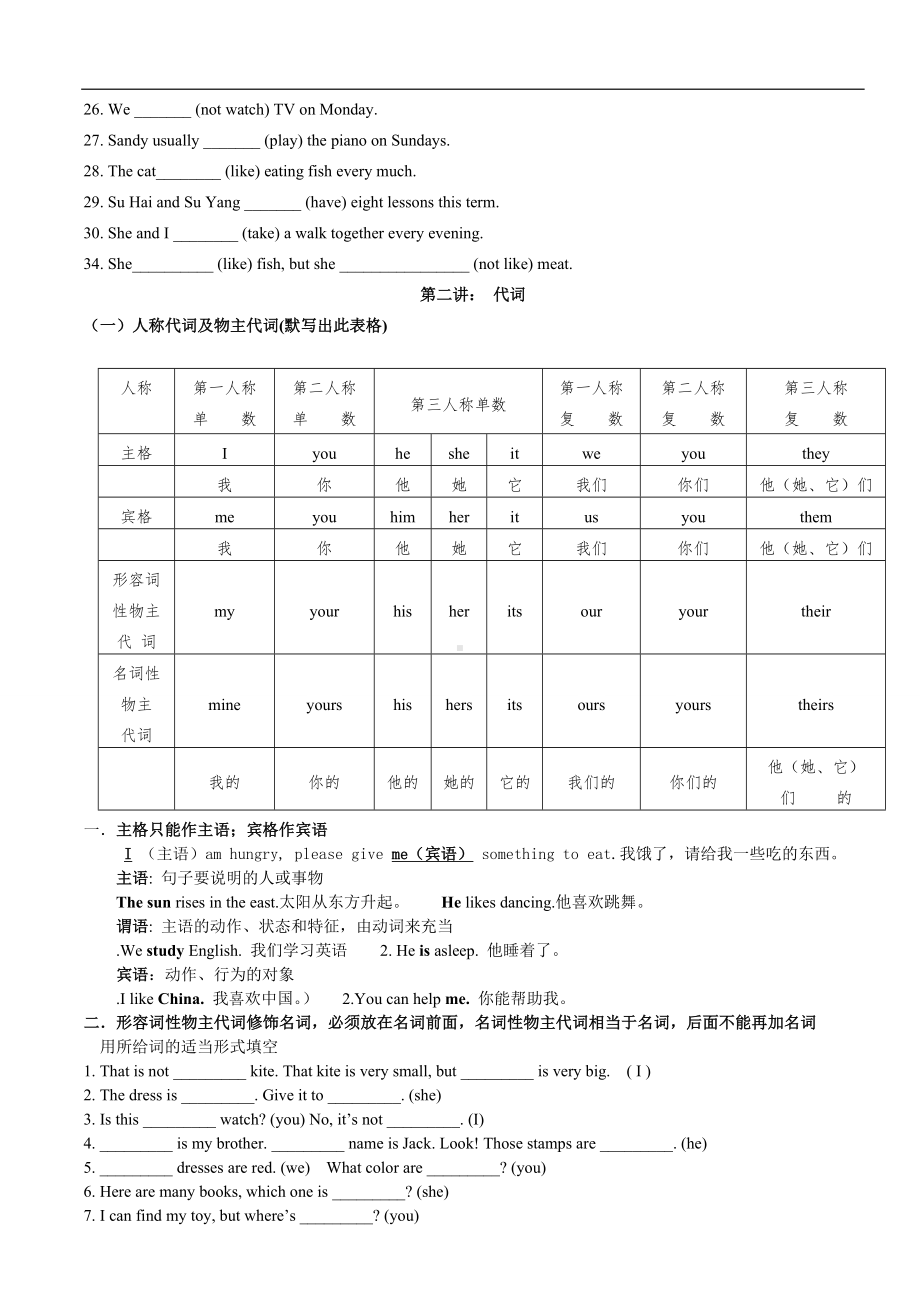 人教版七年级上册英语全册语法知识点梳理 (1).doc_第2页