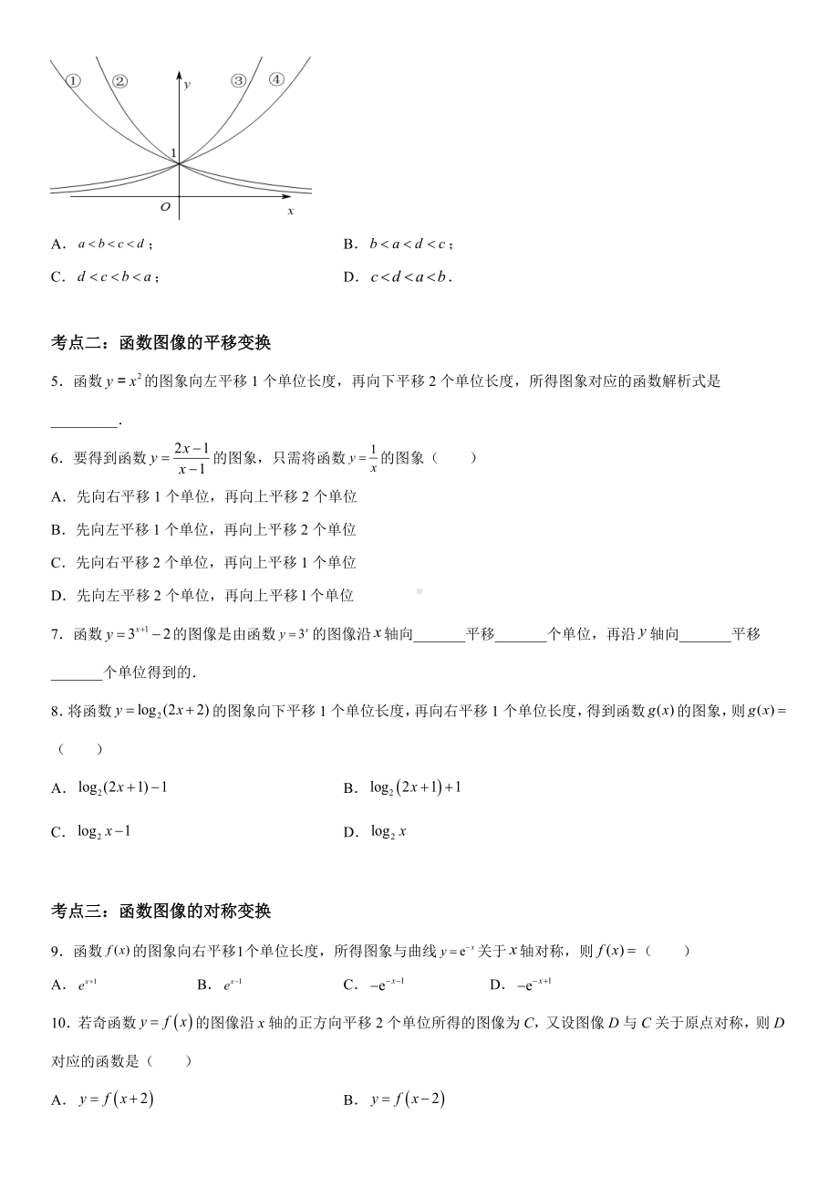 2022新人教A版（2019）《高中数学》必修第一册函数图象重要考点归纳总结.docx_第2页