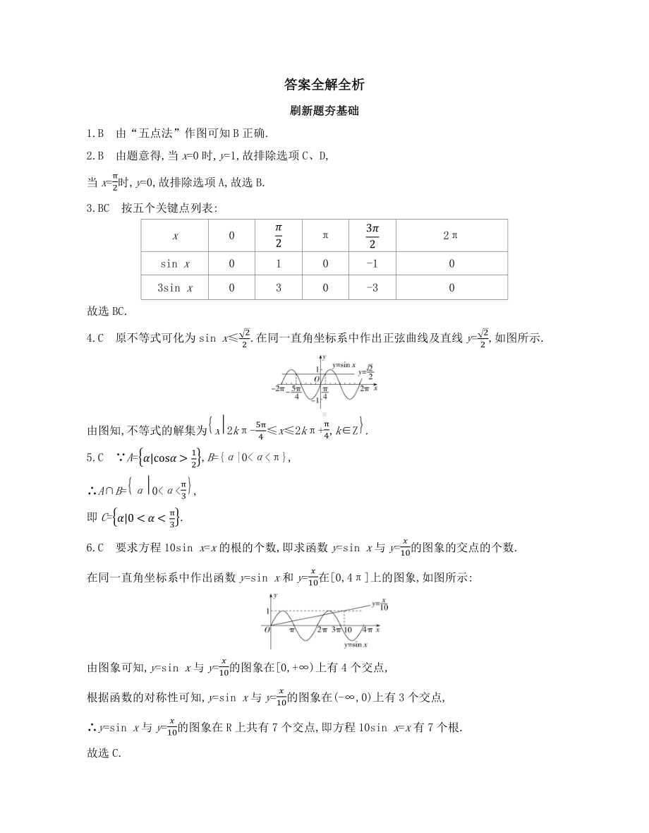 第5章5.4.1　正弦函数、余弦函数的图象—同步新题练习-2022新人教A版（2019）《高中数学》必修第一册.docx_第3页