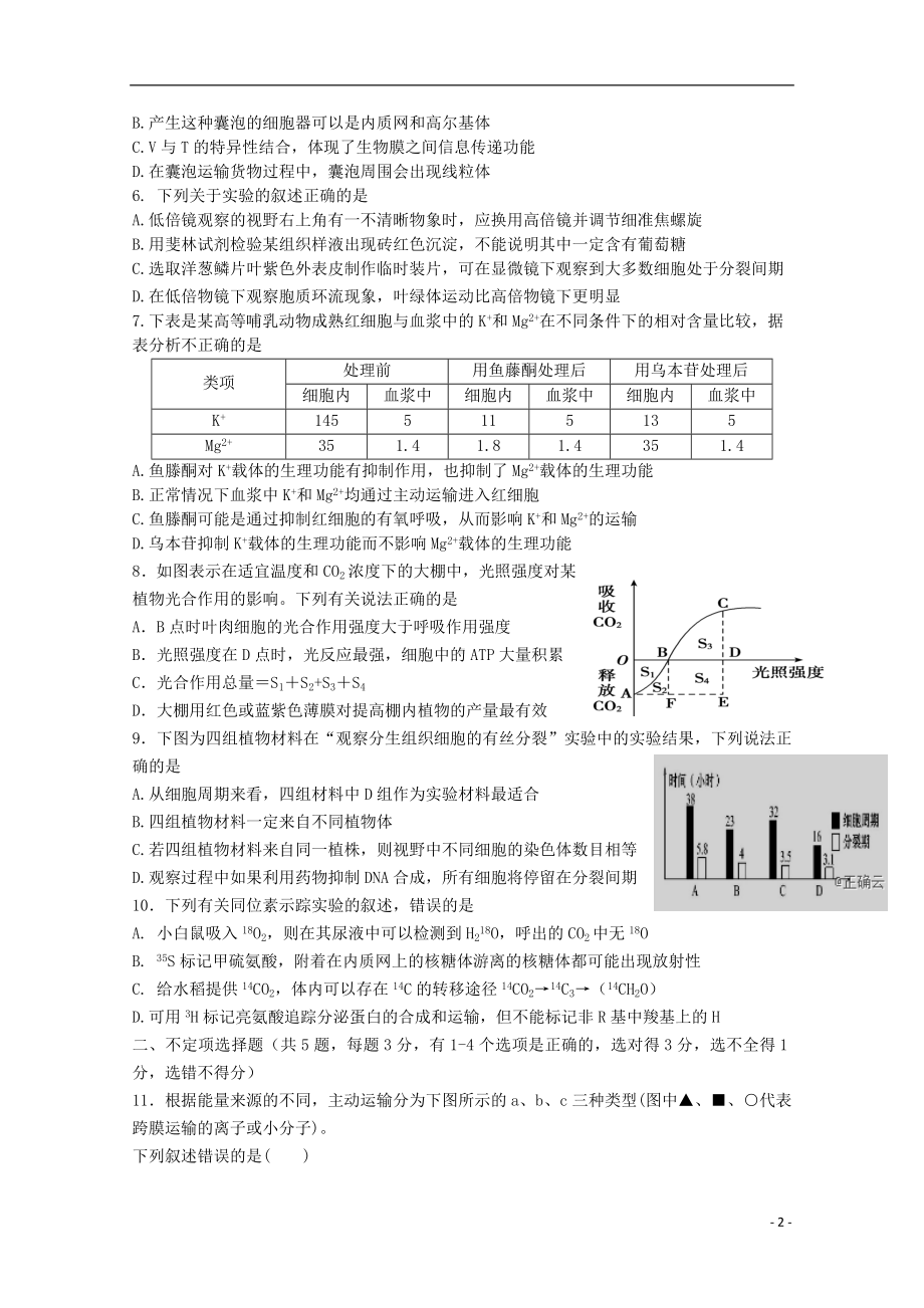 山东省日照市莒县第一中学2019-2020学年高三生物10月月考试题.doc_第2页