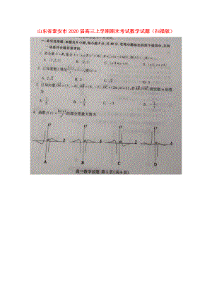 山东省泰安市2020届高三数学上学期期末考试试题扫描版.doc