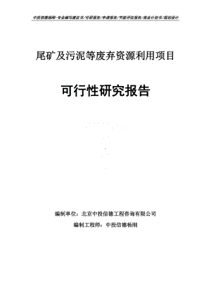 尾矿及污泥等废弃资源利用可行性研究报告申请建议书.doc