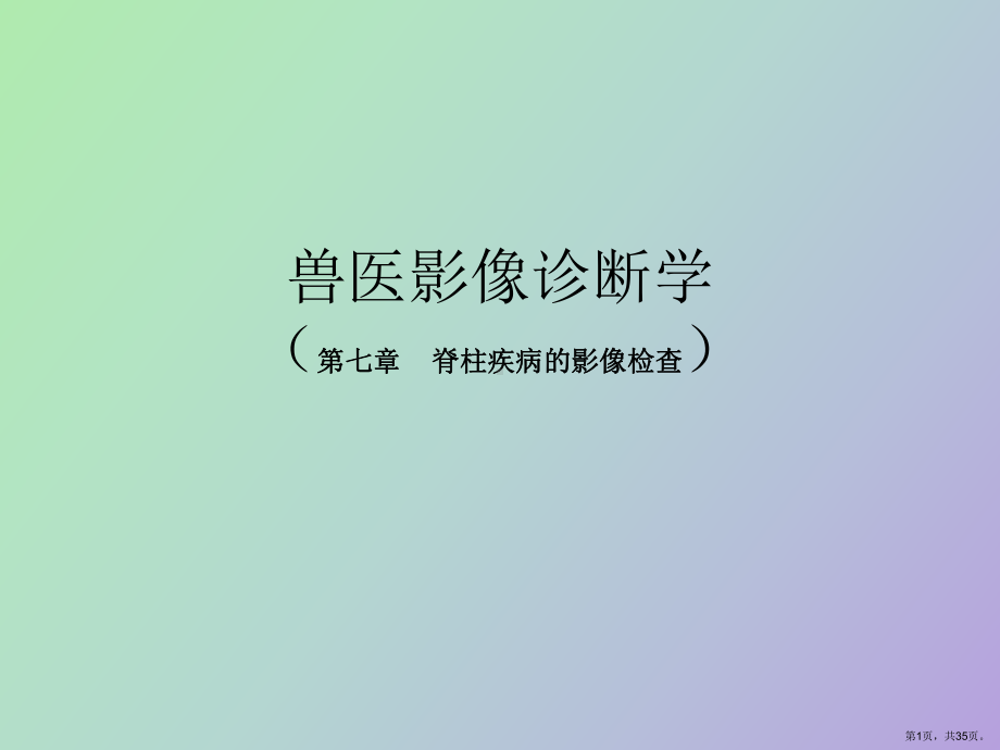 （教学课件）脊柱疾病的影像检查.ppt_第1页