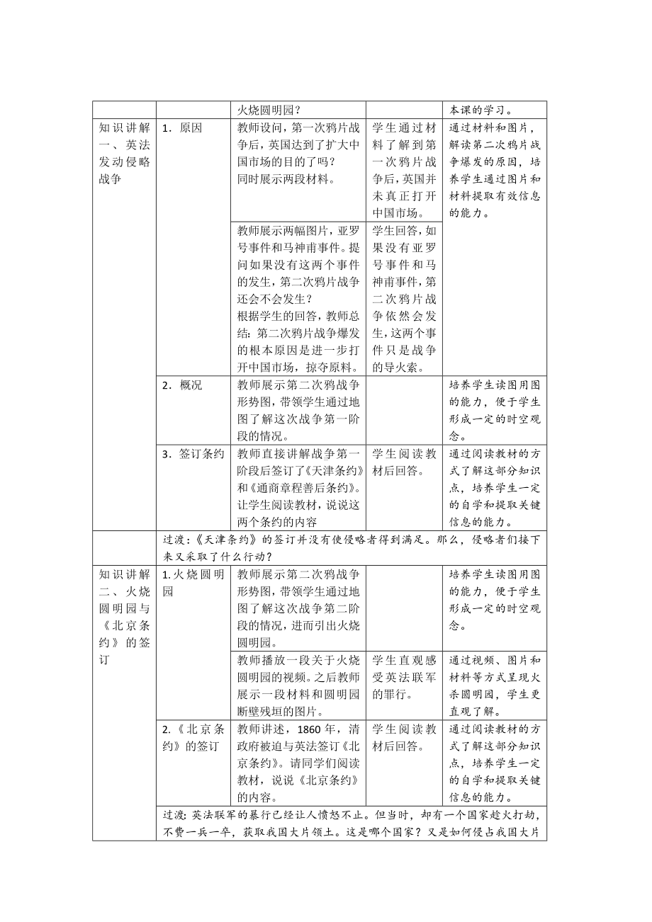 2第二次鸦片战争（教案）2022-2023学年部编版八年级历史上册.docx_第2页