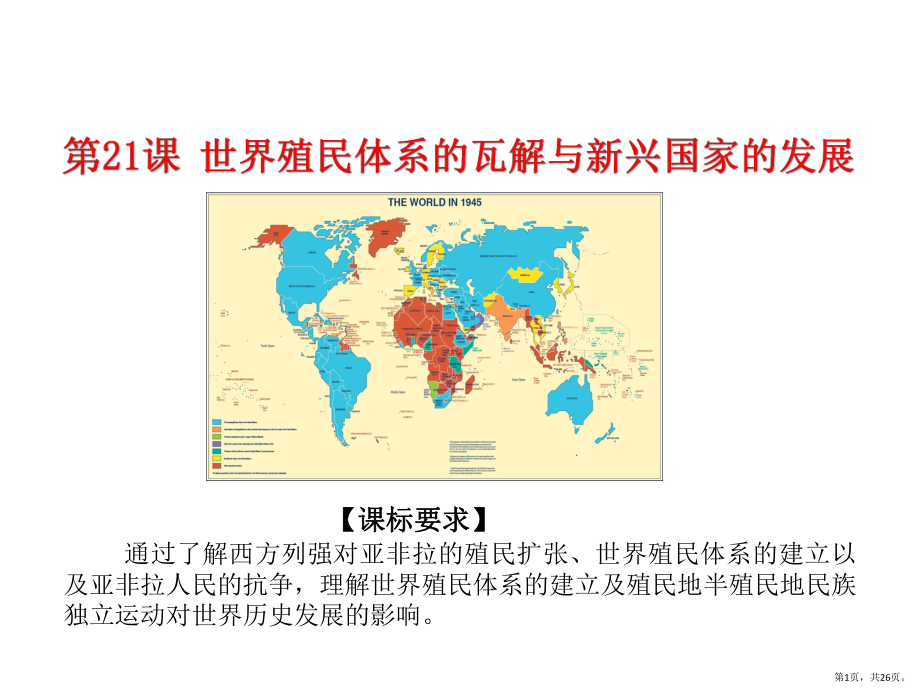 （统编版）世界殖民体系的瓦解与新兴国家的发展教学课件.pptx_第1页