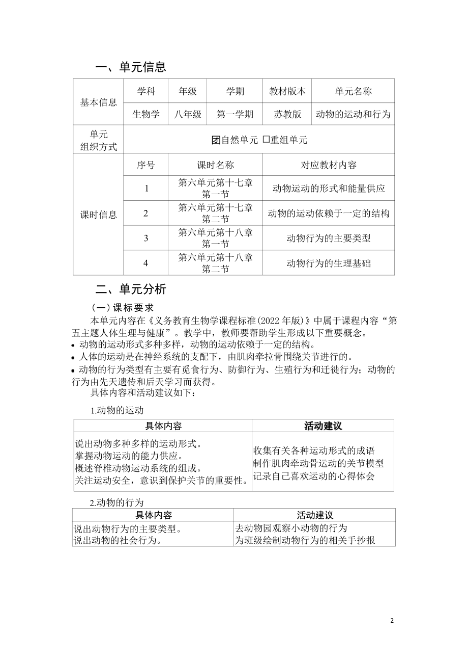 [信息技术2.0微能力]：中学八年级生物上（第六单元）动物行为的生理基础-中小学作业设计大赛获奖优秀作品[模板]-《义务教育生物课程标准（2022年版）》.pdf_第2页